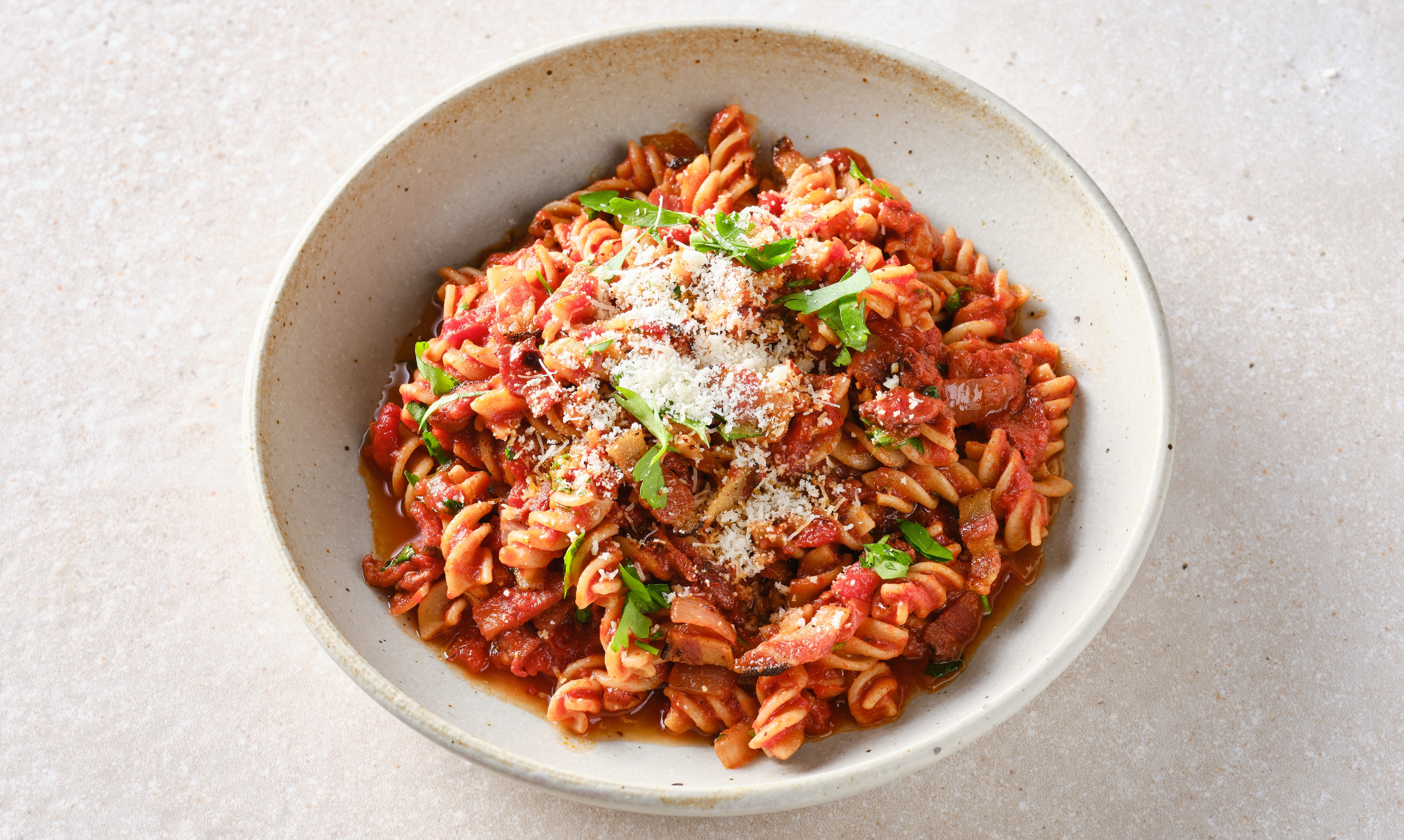 Celozrnné fusilli Amatriciana – - Recept