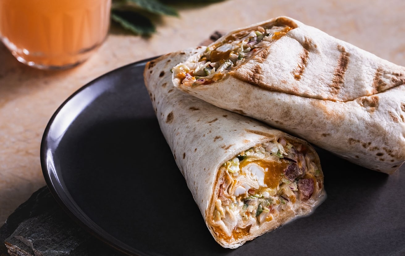 Tortilla plnená krabími rezancami – - Recept