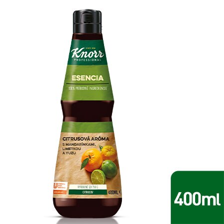 Knorr Professional Esencia s intenzívnou chuťou citrusov 0,4 l - Vyrobená z ingrediencií ako mandarínka, perská limetka alebo ovocie yuzu.