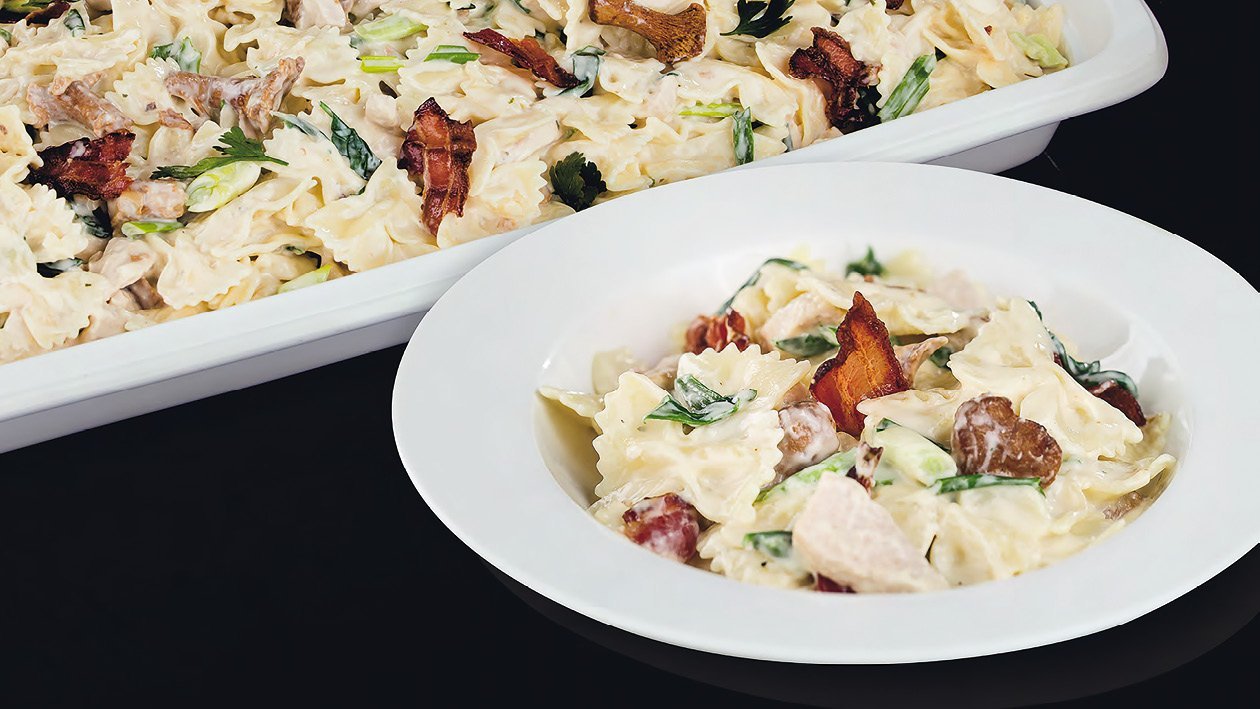 Cestoviny farfalle v krémovej omáčke s kuraťom | Recept – - Recept