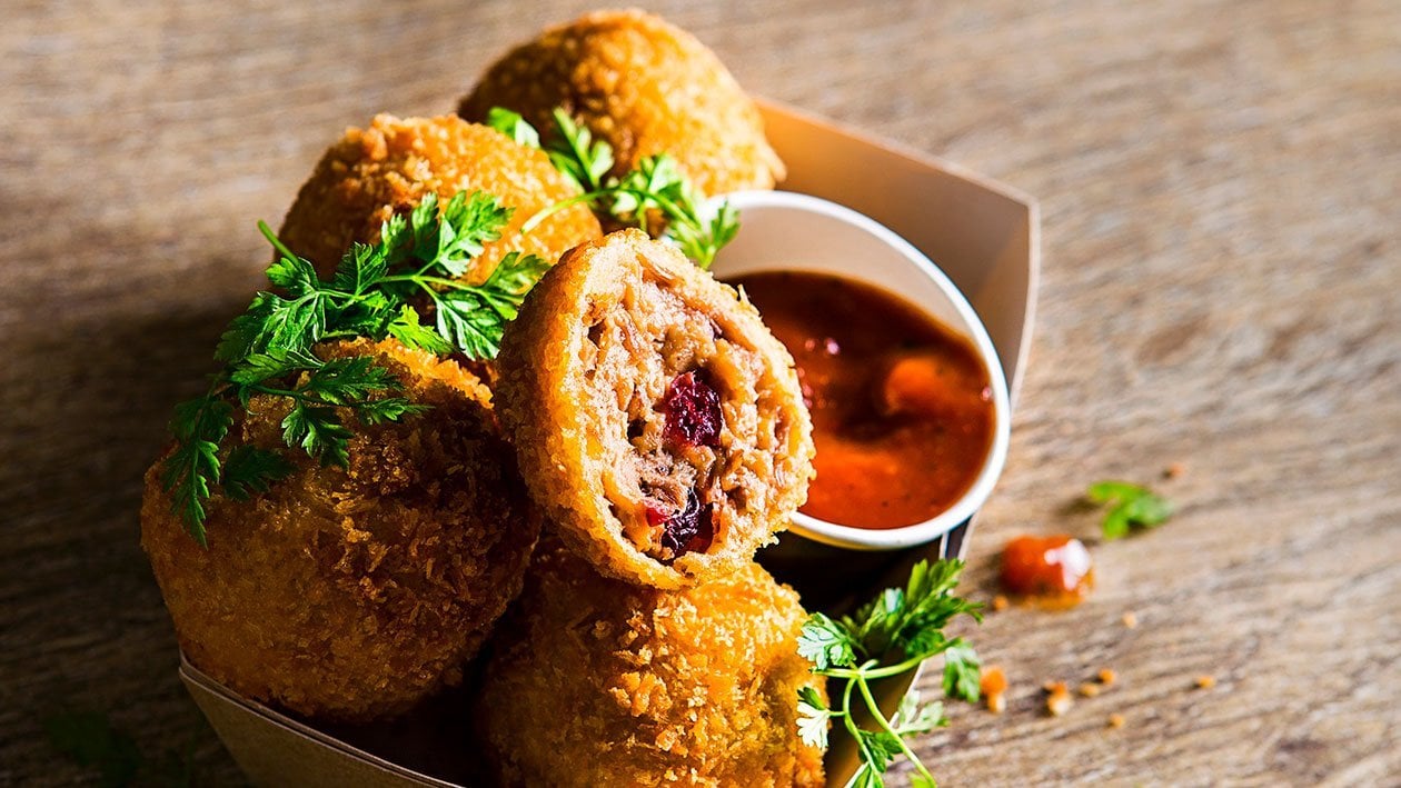 Kačacie krokety s pikantnou omáčkou – - Recept