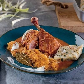 Konfitovaná kačica s knedľou