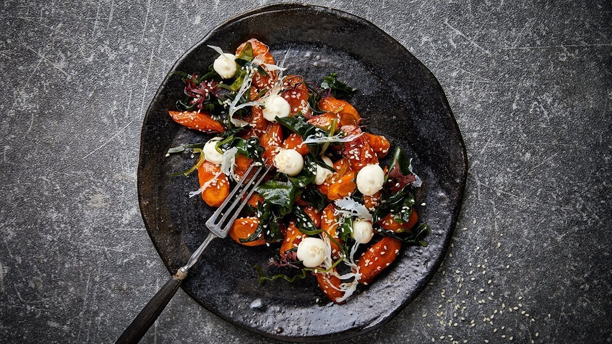 Údená mrkva s morskými riasami wakame a citrusovou majonézou – - Recept Údená mrkva s morskými riasami wakame a citrusovou majonézou – - Recept