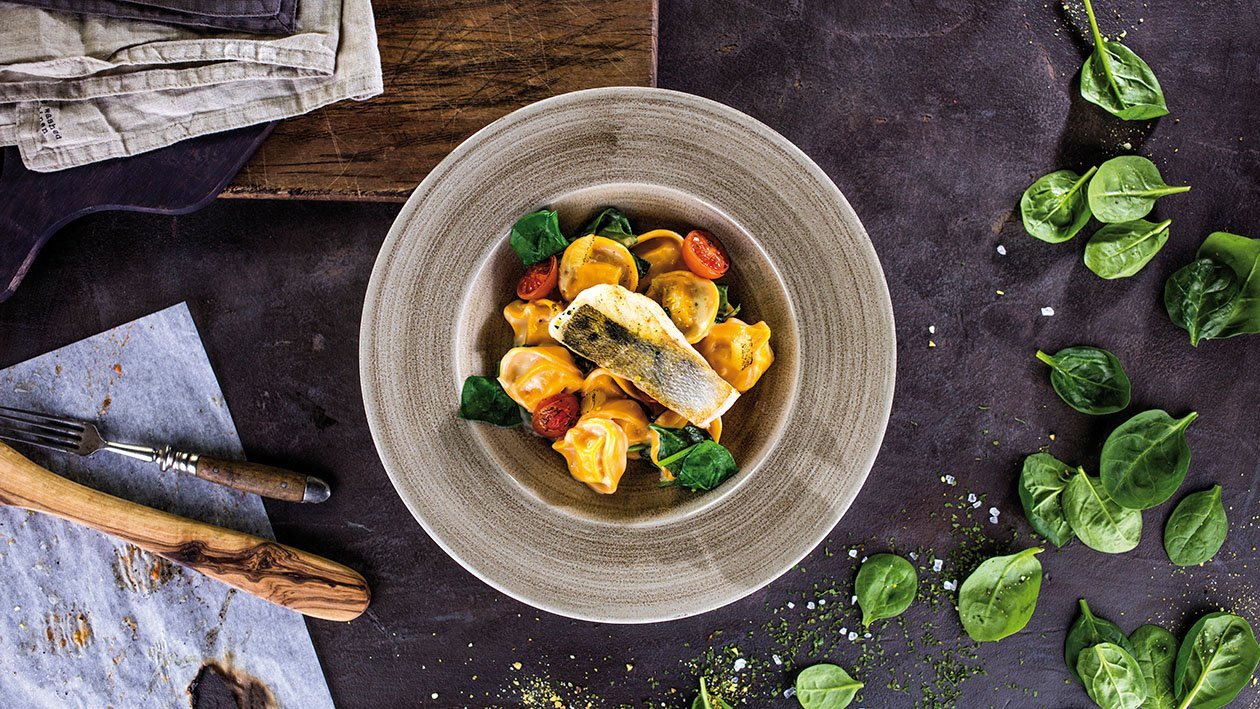 Tortellini so špenátom a zubáčom v citrónovej omáčke Tortellini so špenátom a zubáčom v citrónovej omáčke