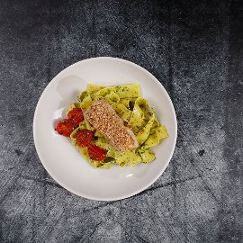 Karé s posýpkou na zelených tagliatelle | Recept Karé s posýpkou na zelených tagliatelle | Recept