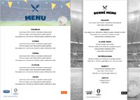MENU s futbalovým dizajnom MENU s futbalovým dizajnom